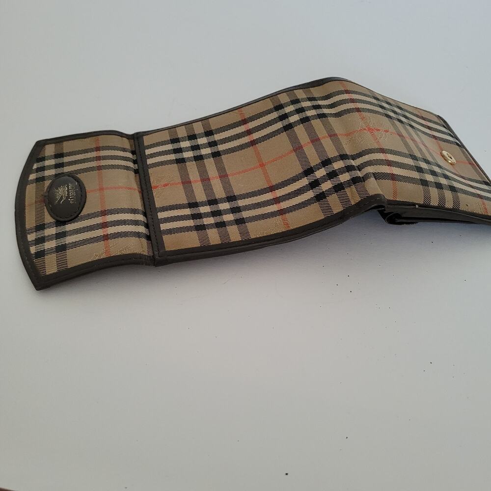Vintage Burberrys Nova Check Bifold Wallet Coin Purse Classic Plaid Brown - Picture 8 of 14